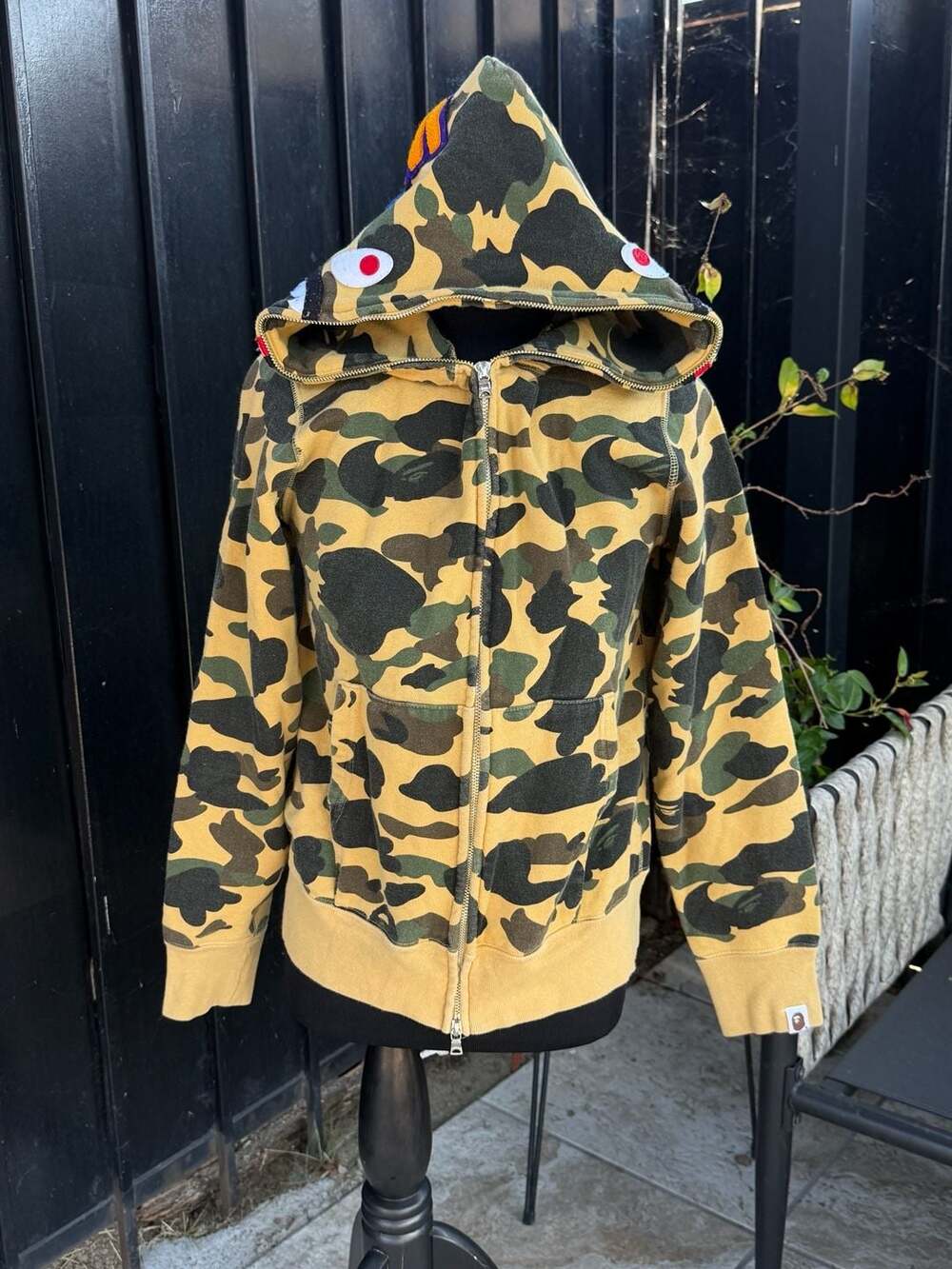 Bape 1st Camo Shark Full Zip Hoodie Yellow Camouflage
